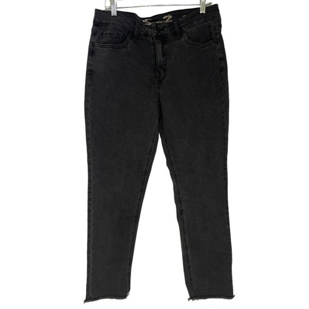 Seven7 Womens Weekend Slim‎ Fit Jeans Size 12 Black Cotton/Polyester/Spandex
